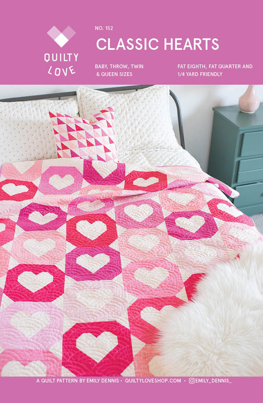 Classic Hearts PRINTED BOOKLET Quilt Pattern