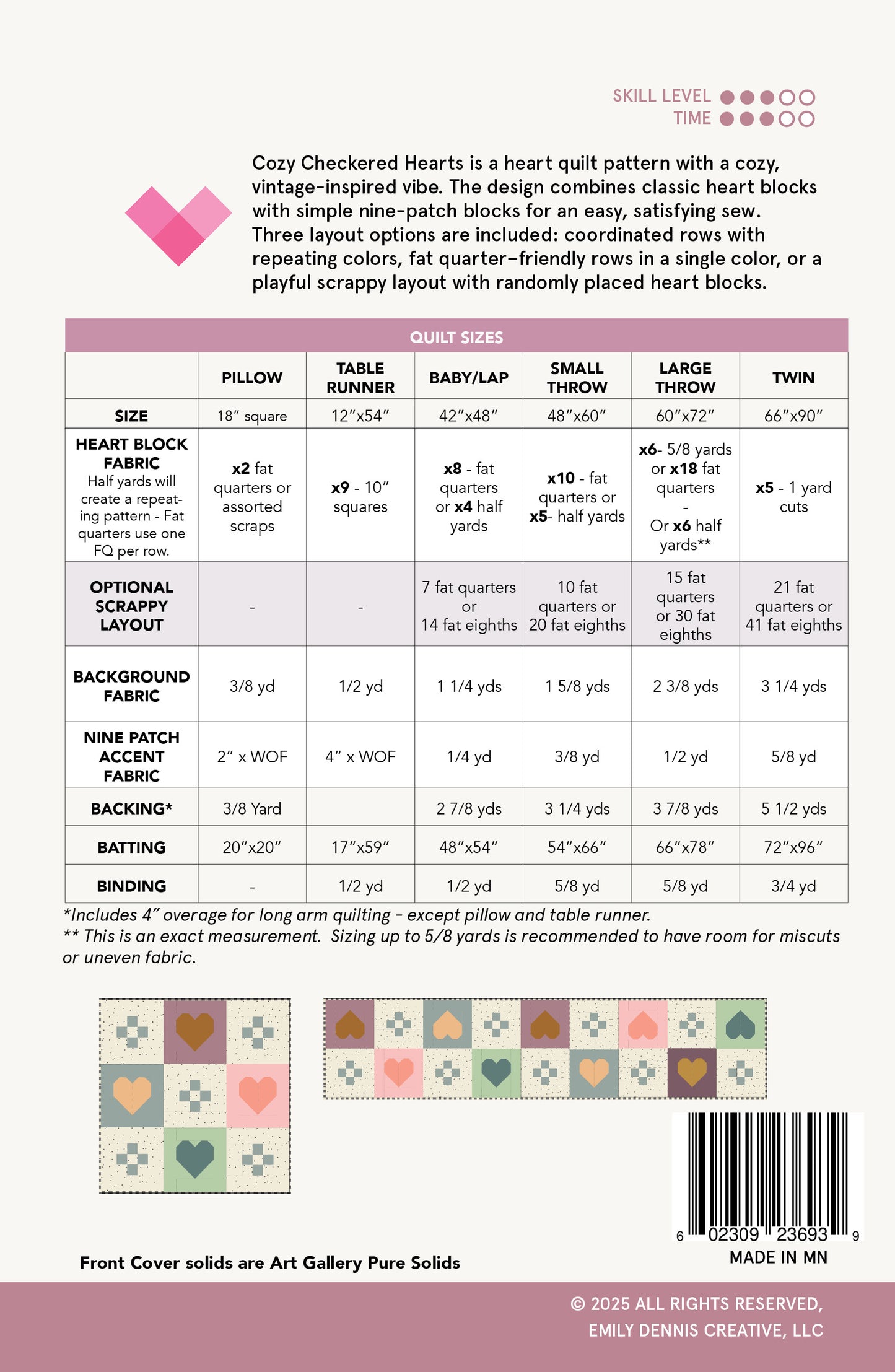 Cozy Checkered Hearts PDF Quilt Pattern-Automatic Download