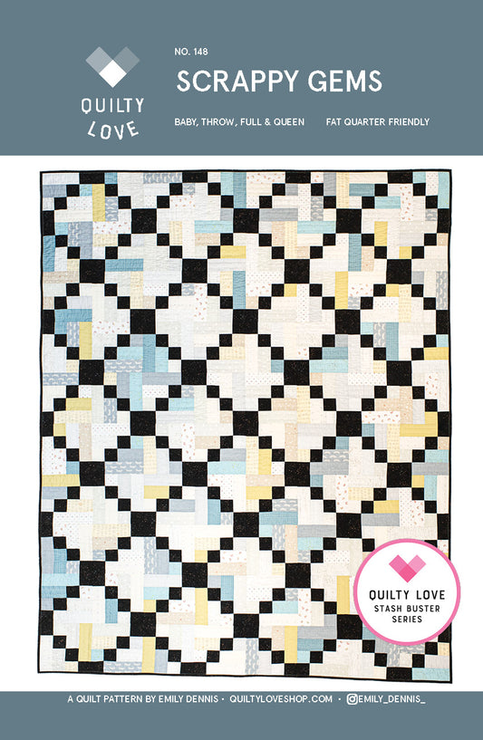Scrappy Gems Quilt Pattern-PRINTED PATTERN