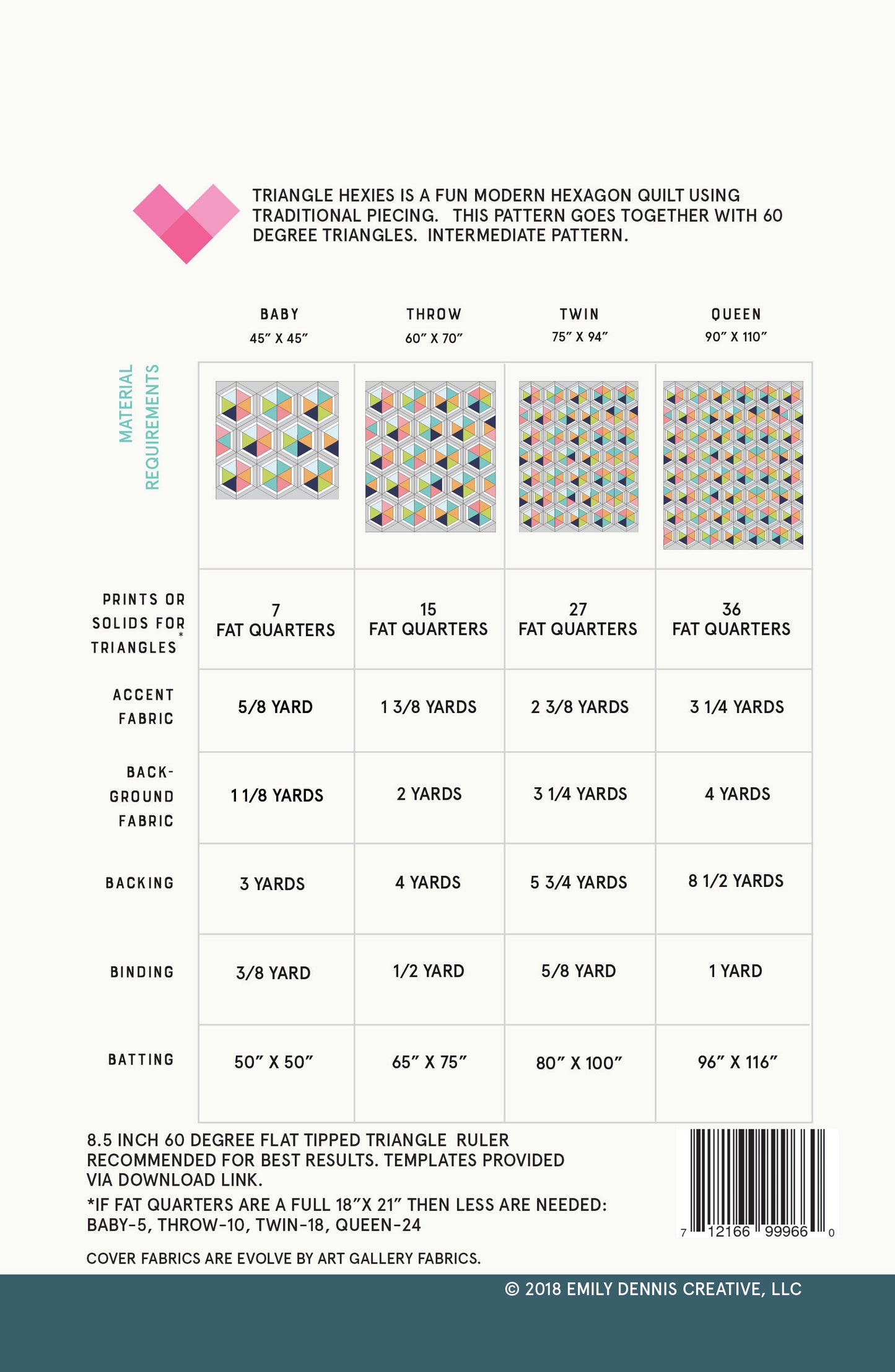 Triangle Hexies PAPER quilt pattern - 2nd edition