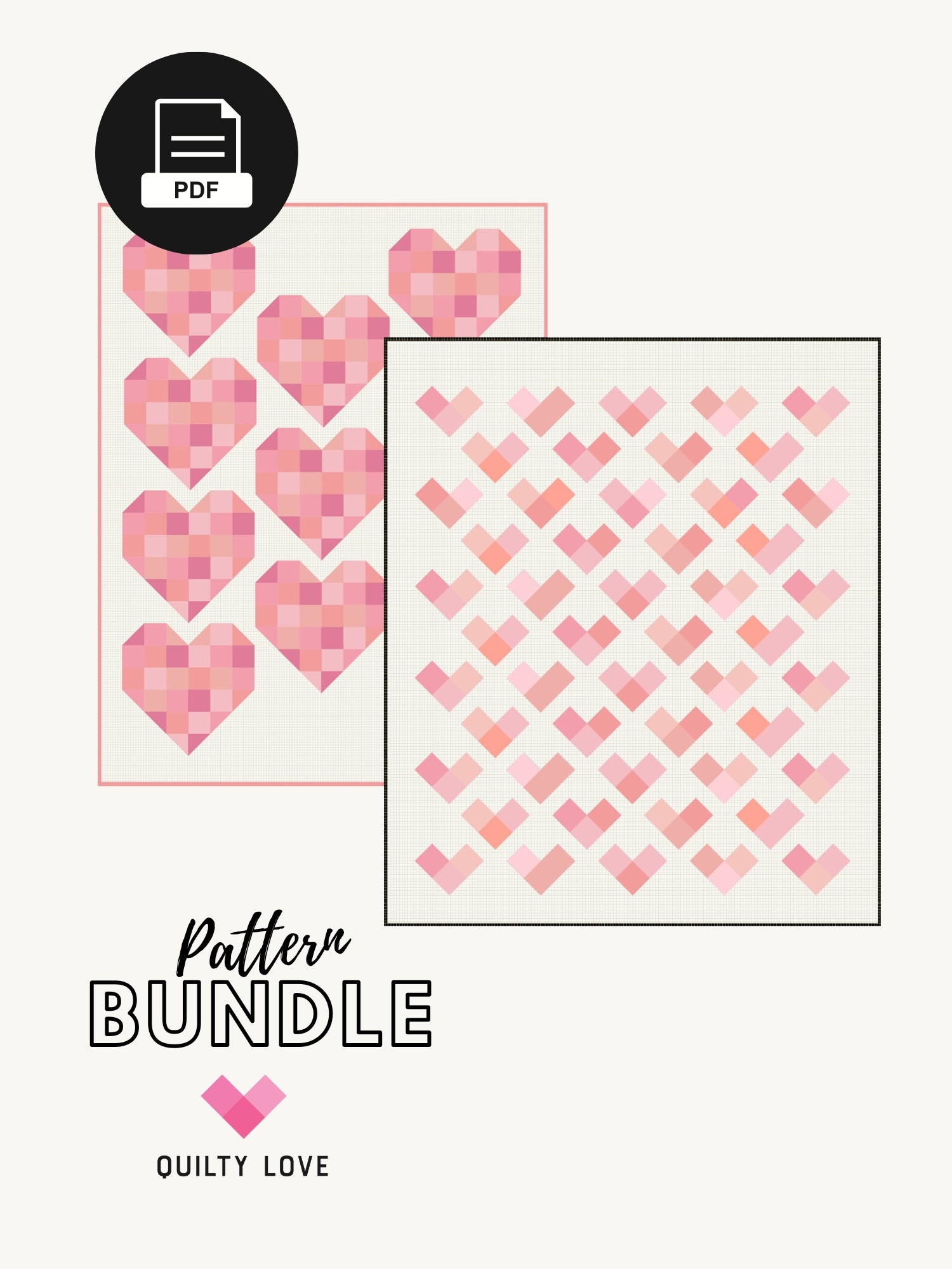 Patchwork Hearts PDF Quilt Pattern-Automatic Download