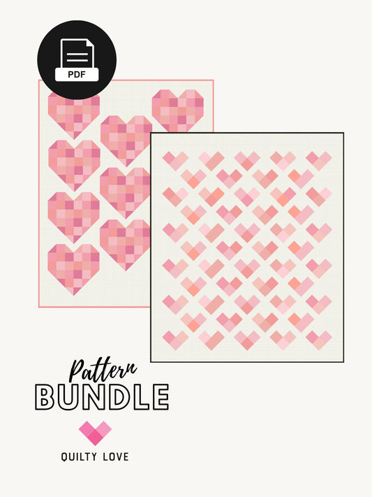 HEART BUNDLE -Quilty Hearts and Scrappy Hearts PDF quilt pattern bundle - Automatic Download