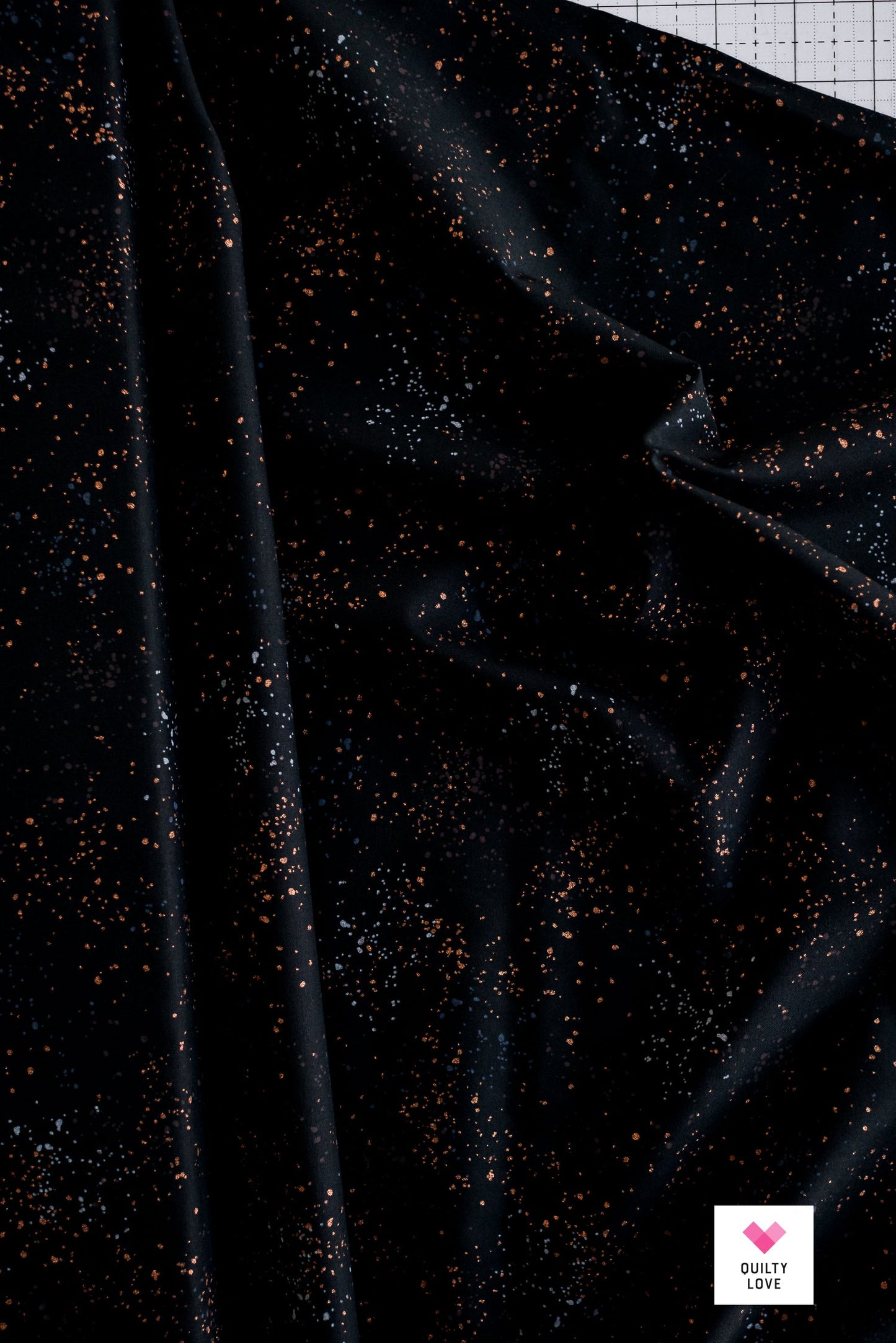 Speckled Metallic Black - 1 yard cut - Ruby Star Society