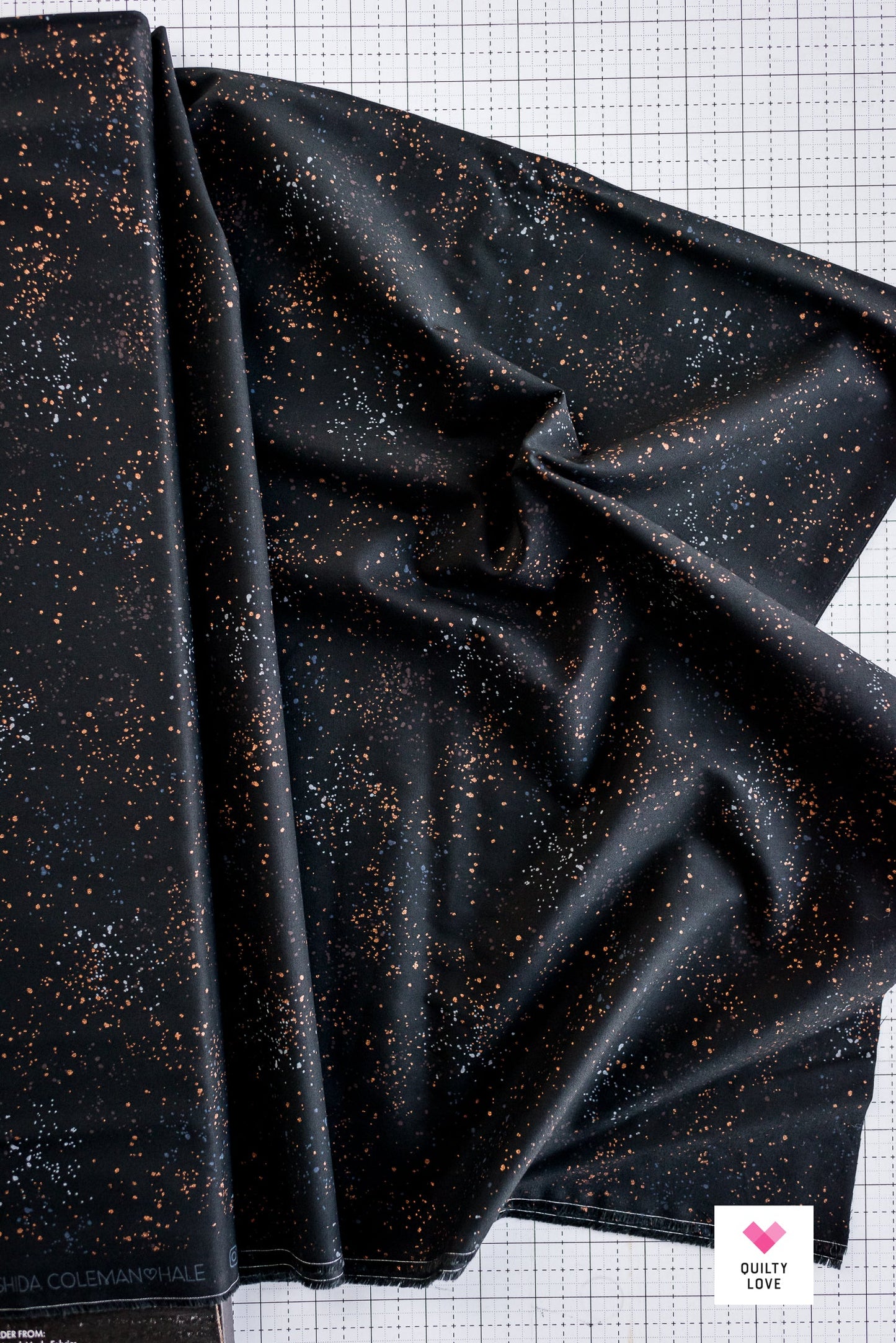 Speckled Metallic Black - 1 yard cut - Ruby Star Society
