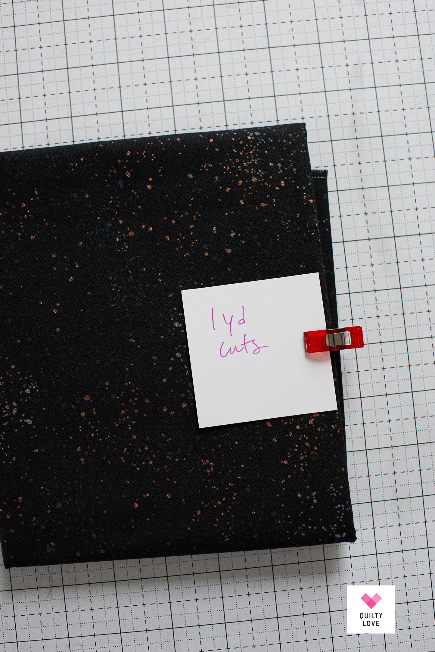 Speckled Metallic Black - 1 yard cut - Ruby Star Society
