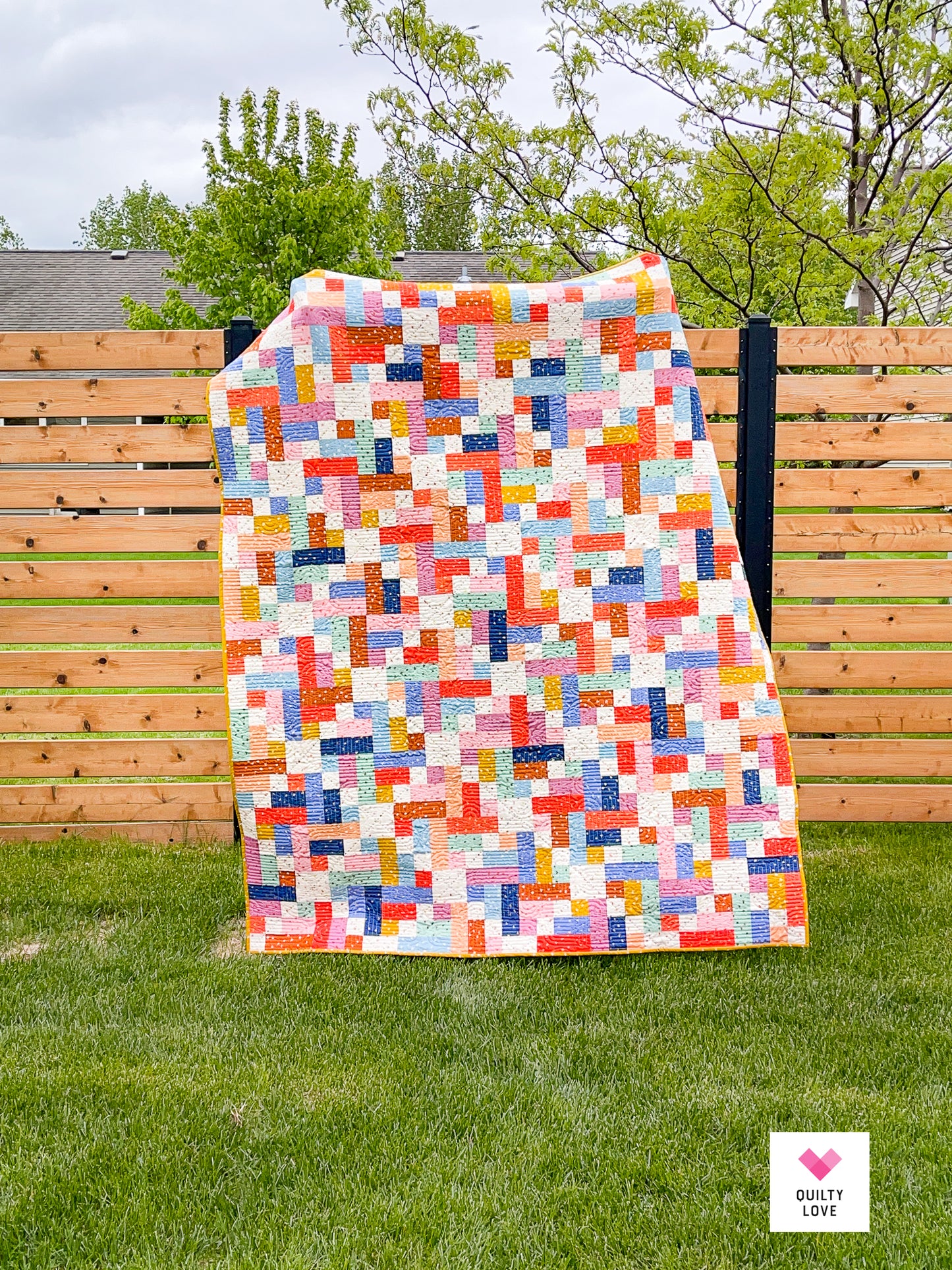 Scrappy Gems Starry handmade quilt