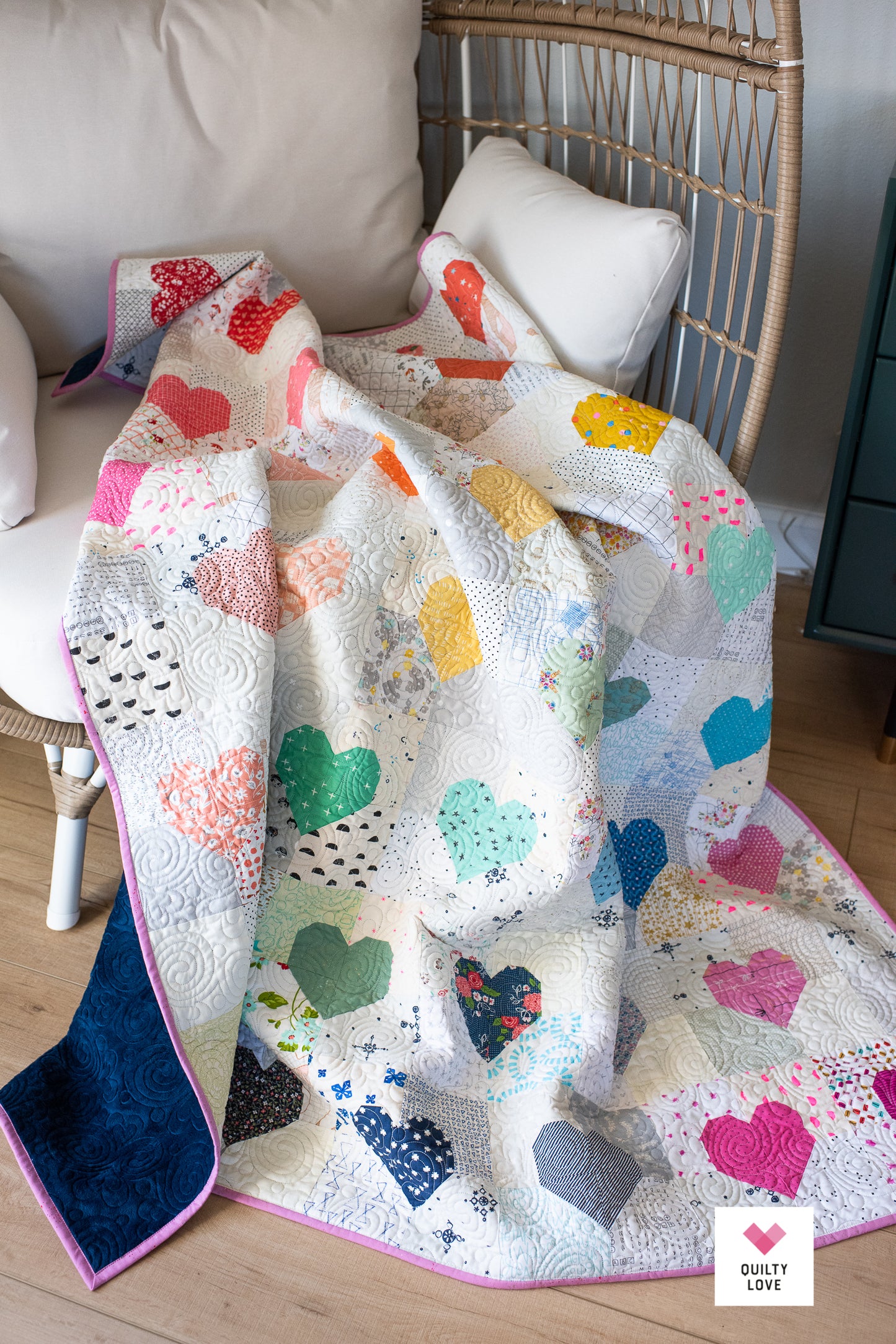 Patchwork Hearts PDF Quilt Pattern-Automatic Download