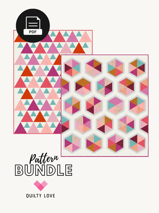 TRIANGLES BUNDLE- Triangle Hexies and Triangle Peaks PDF quilt pattern bundle - Automatic Download