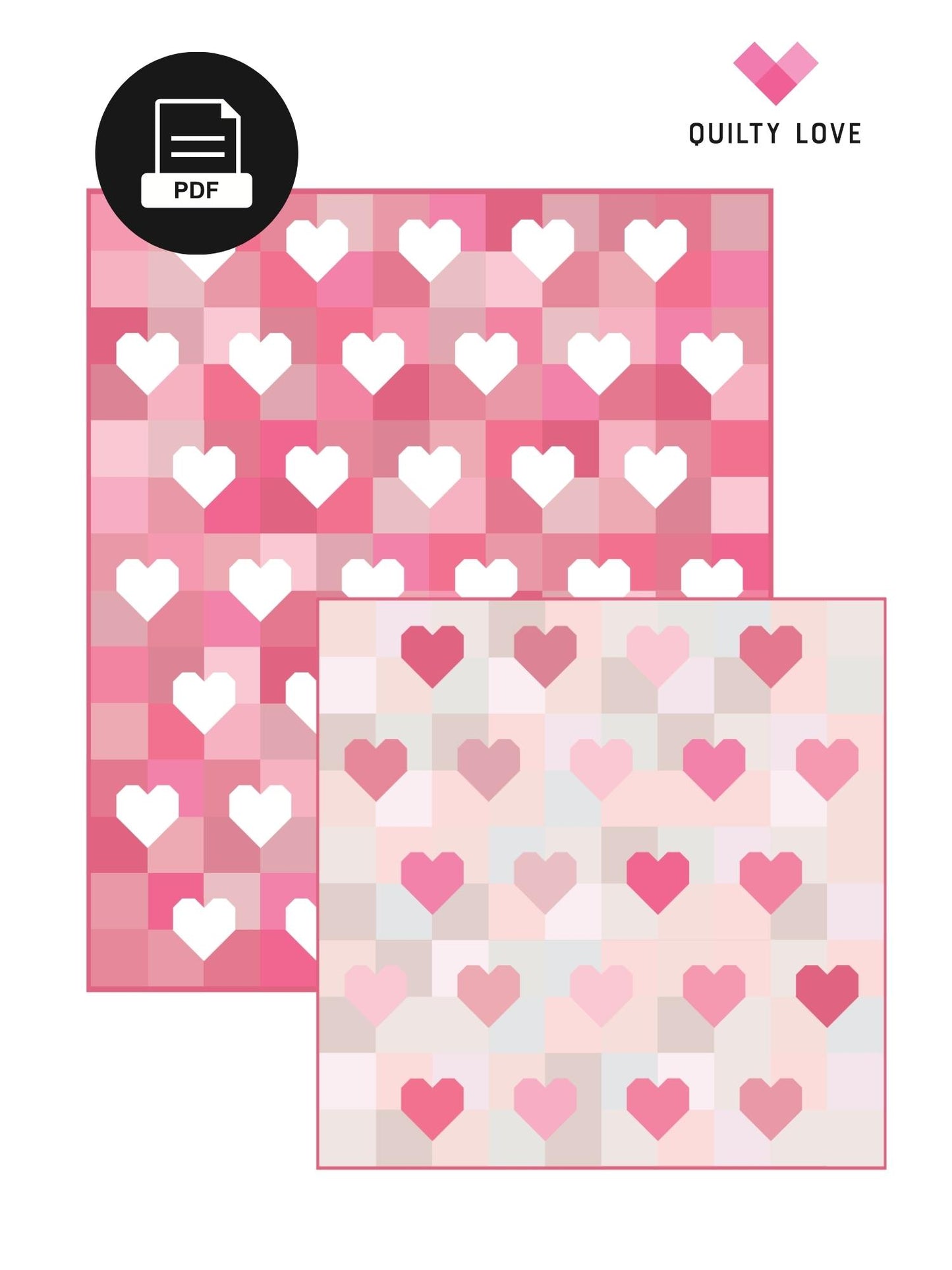 Patchwork Hearts PDF Quilt Pattern-Automatic Download