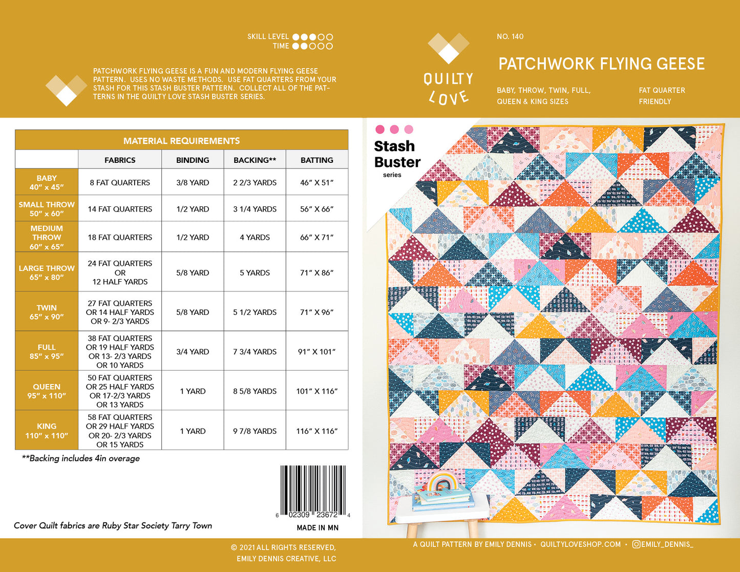 Patchwork Flying Geese PDF Quilt Pattern-Automatic Download