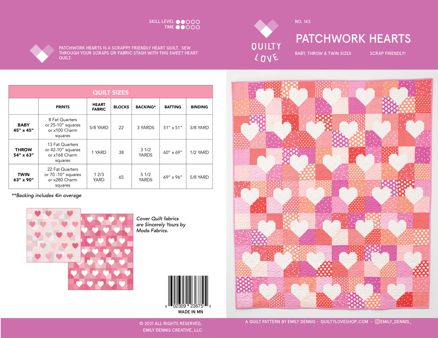 Patchwork Hearts PDF Quilt Pattern-Automatic Download