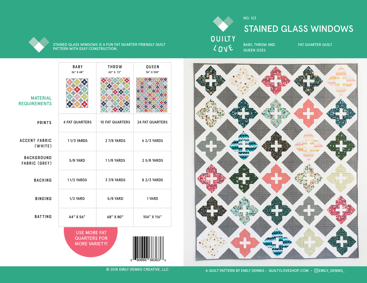 Stained Glass Windows PAPER Quilt Pattern