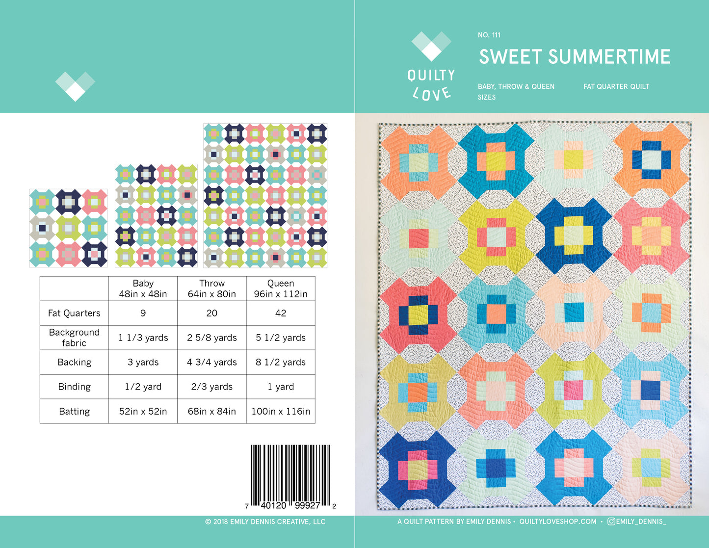 Sweet Summertime PDF quilt pattern