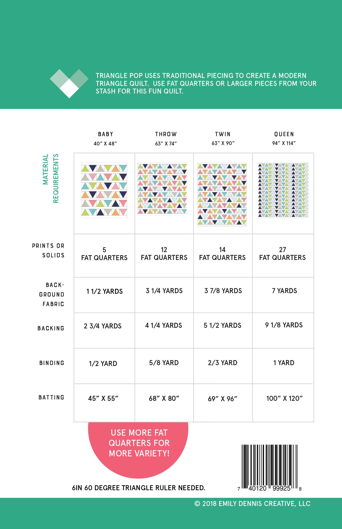 Triangle Pop PAPER quilt pattern