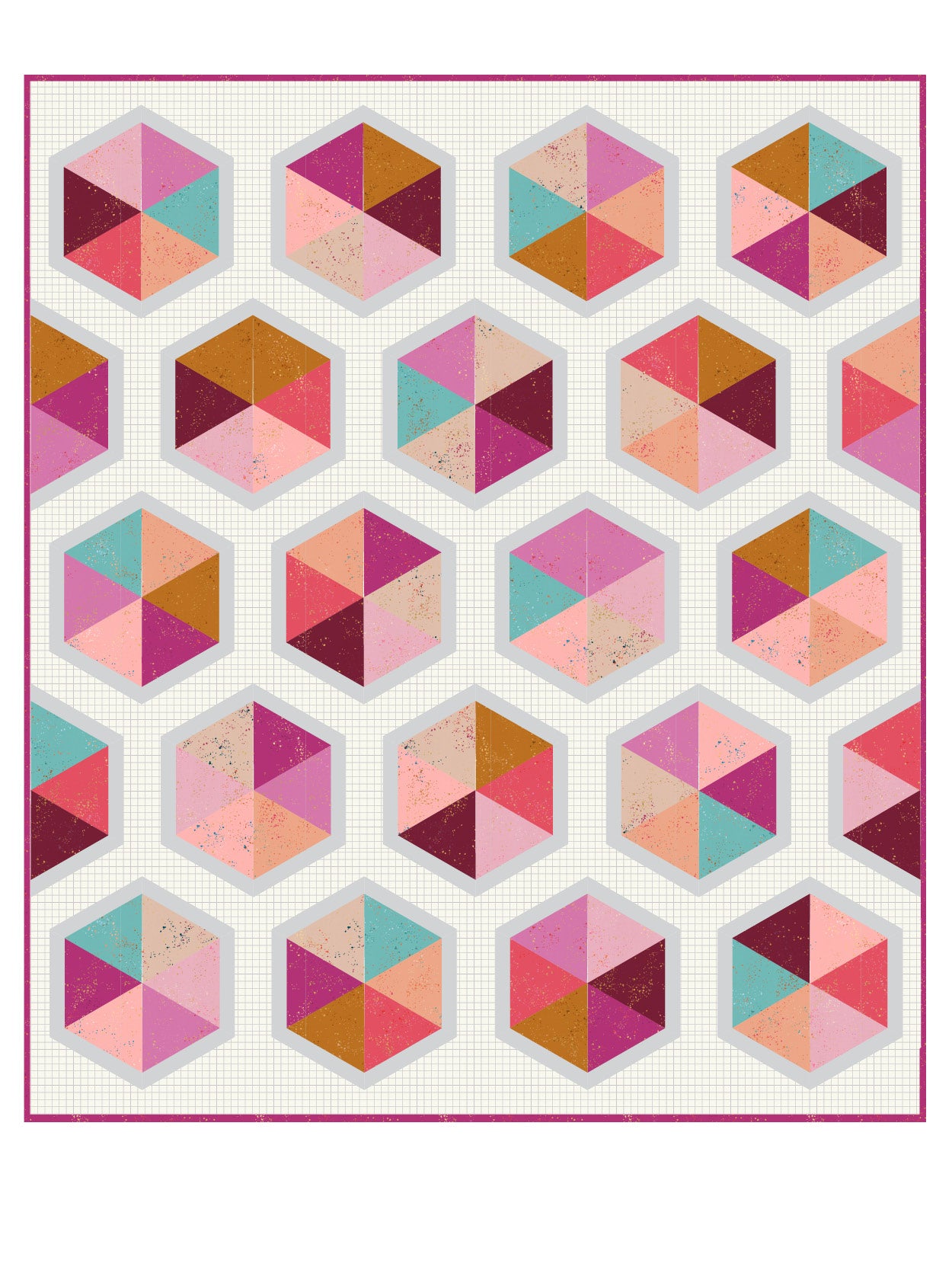 Triangle Hexies PDF quilt pattern