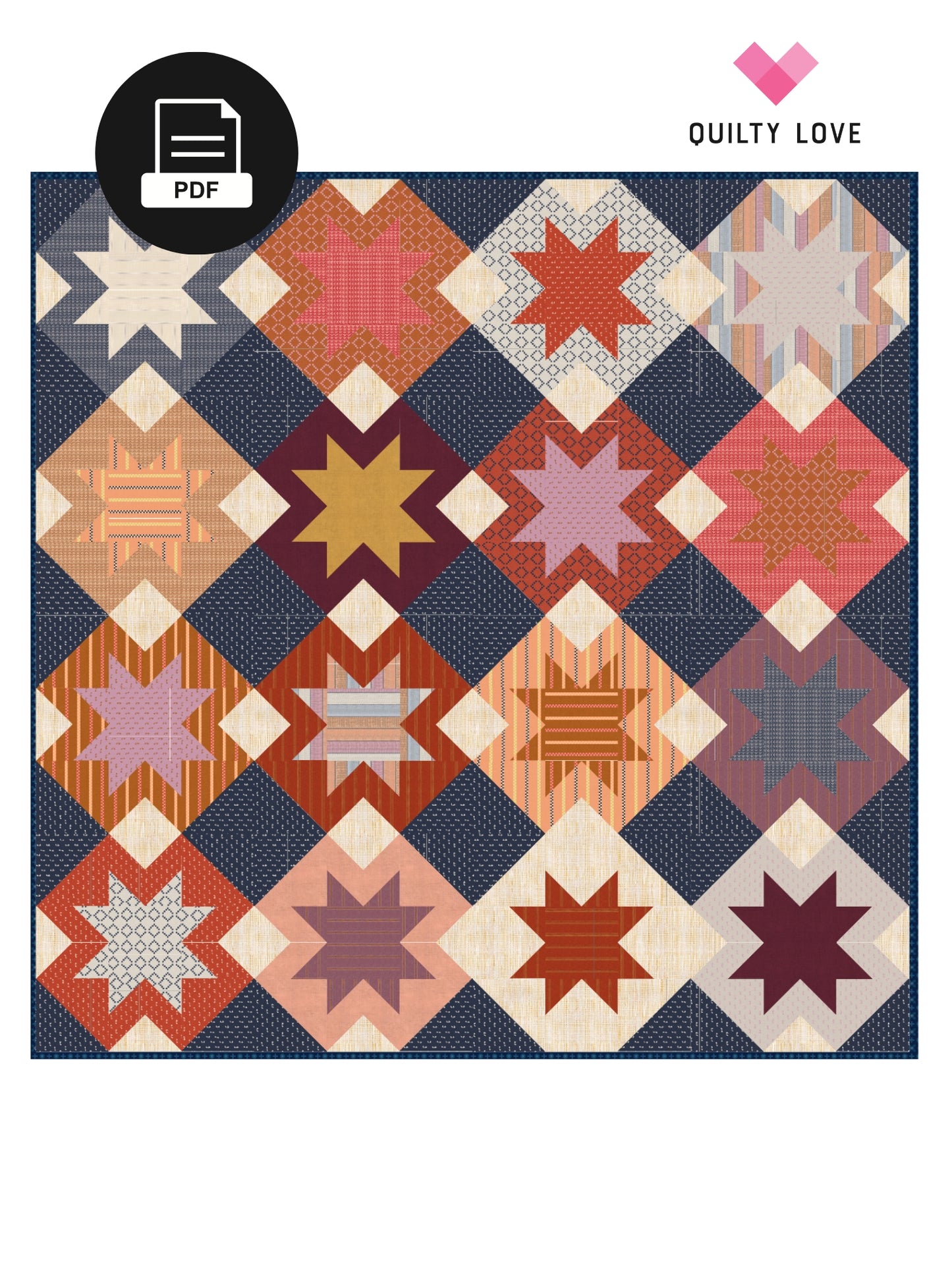 North Star PDF Quilt Pattern - Digital Download