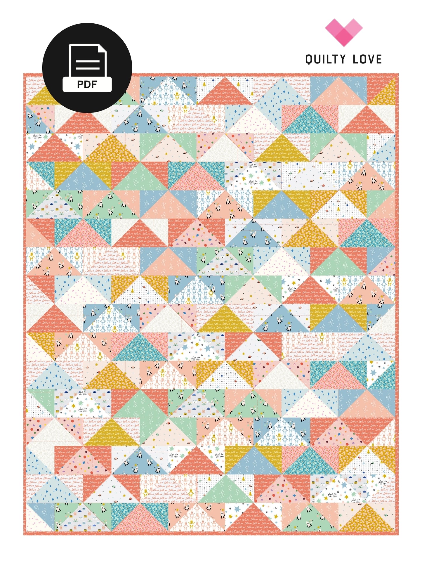 Patchwork Flying Geese PDF Quilt Pattern-Automatic Download