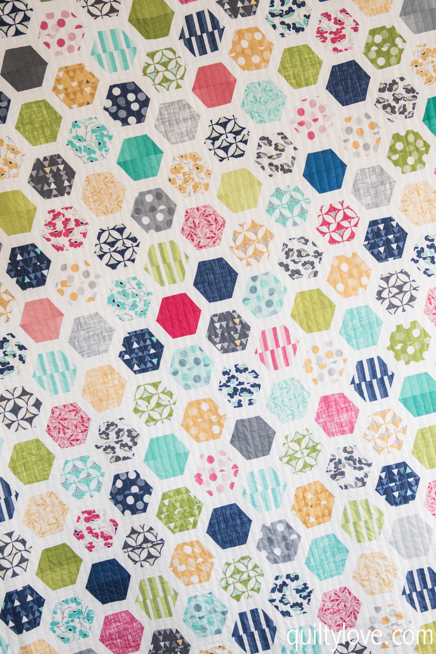 Hexie Framed PAPER Quilt Pattern