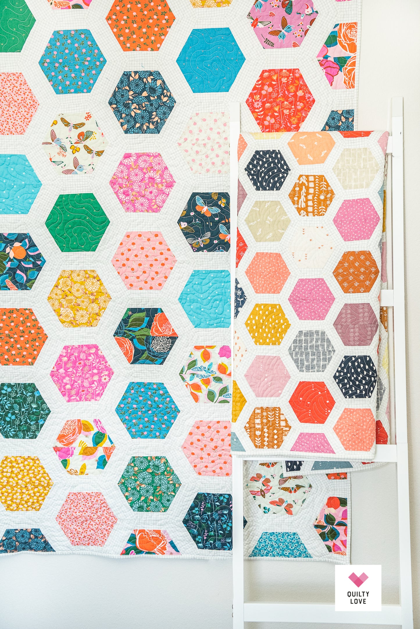 Hexie Framed PAPER Quilt Pattern