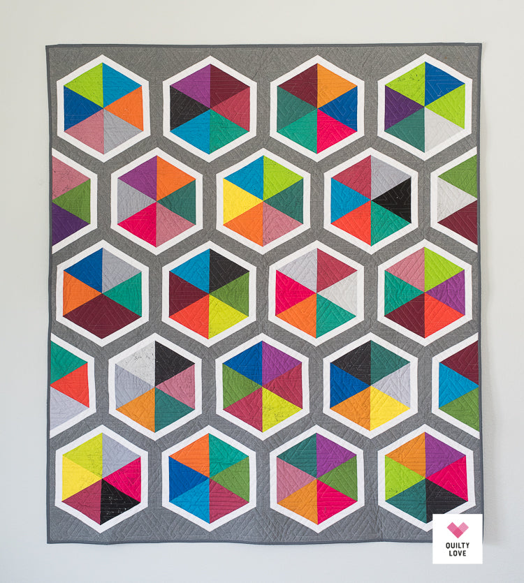 Triangle Hexies PDF quilt pattern