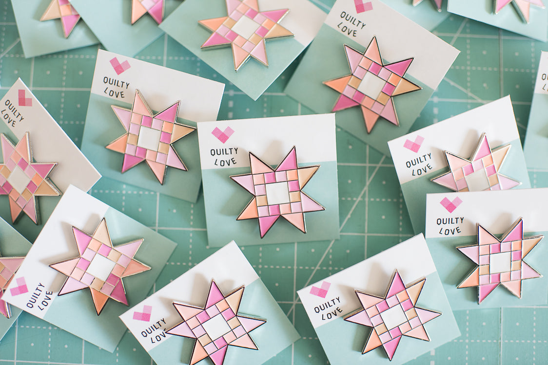 Quilty Stars Enamel Pin - Quilty Love