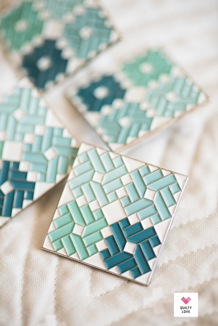 Ombre Gems Enamel Pin - Quilty Love
