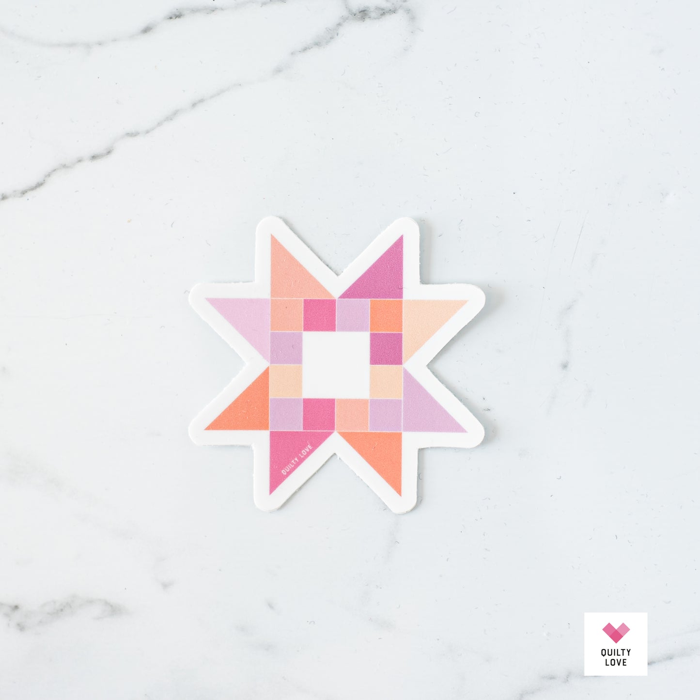 Quilty Stars Quilt Block Vinyl Sticker
