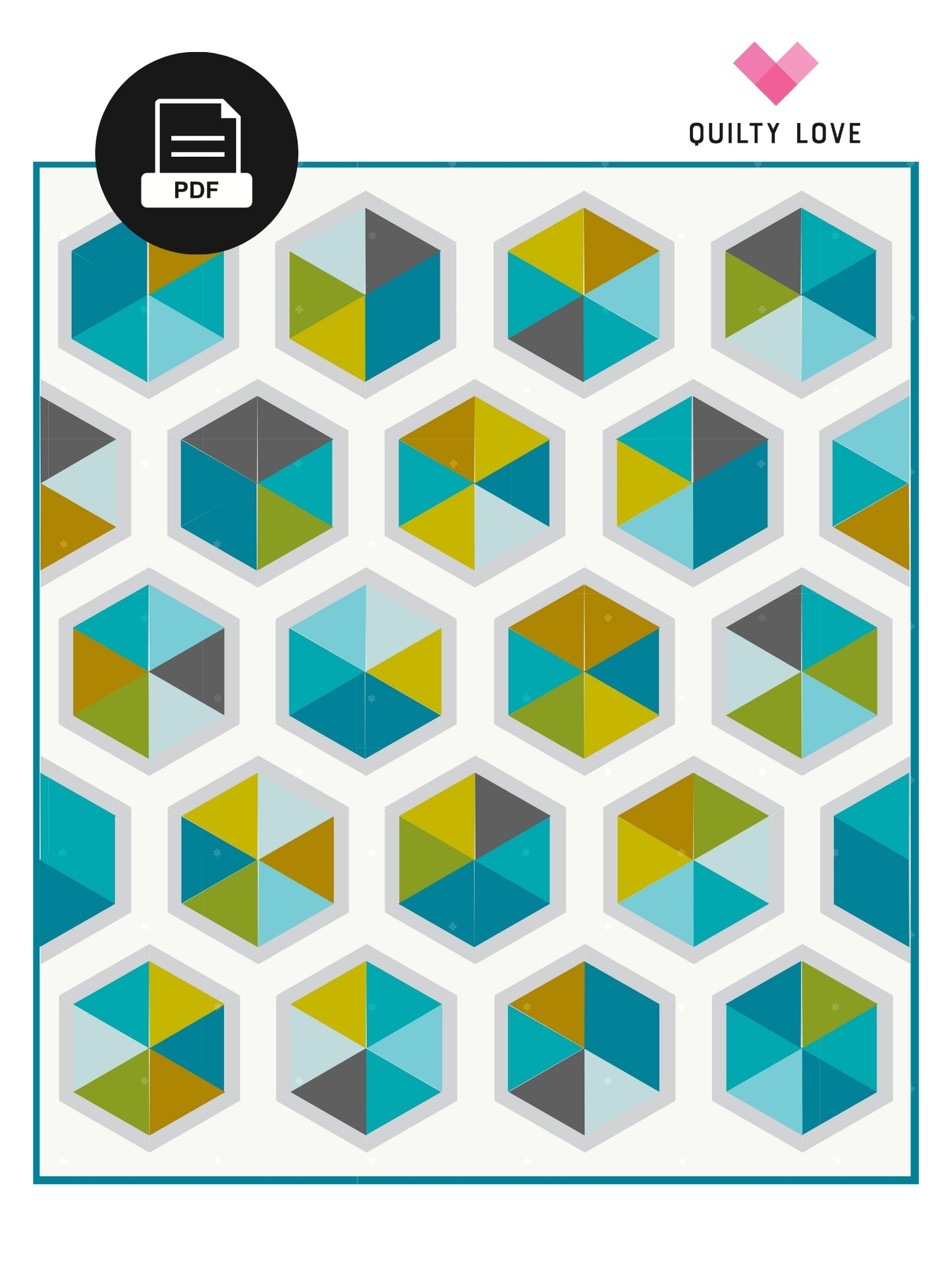 Triangle Hexies PDF quilt pattern