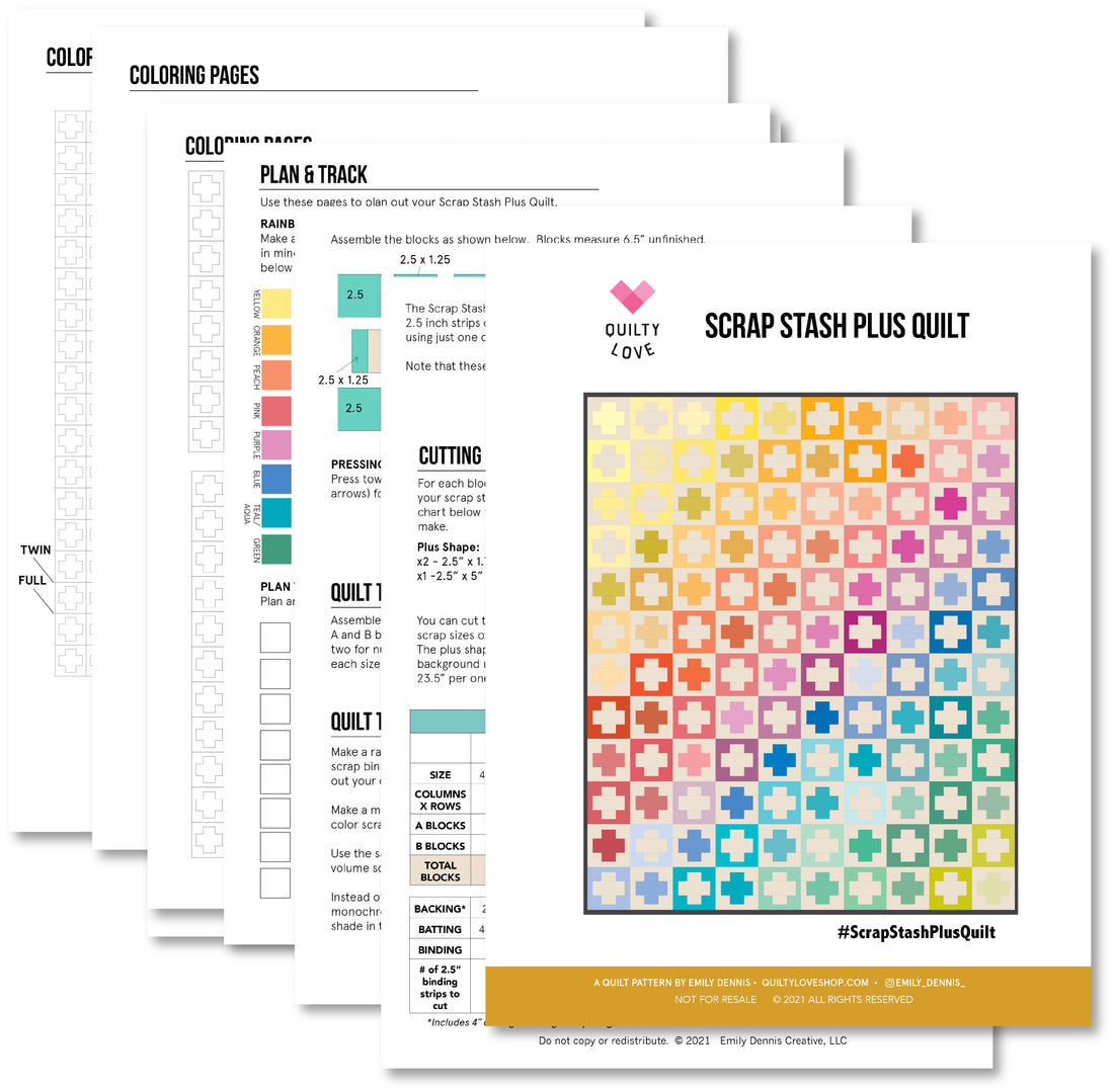 Scrap Stash Plus Quilt Pattern - Free quilt pattern!