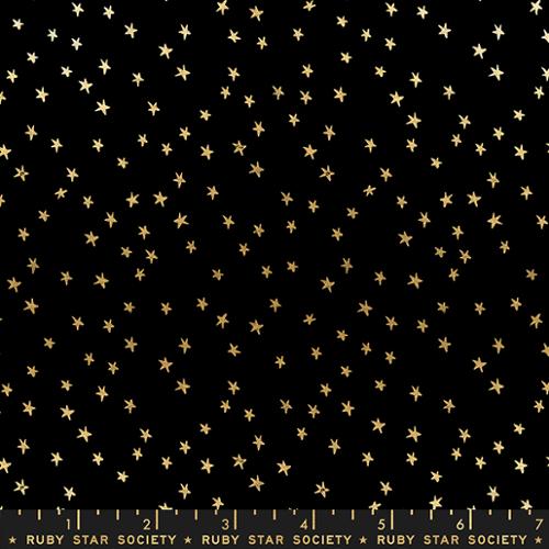 Starry Mini Black Gold by Ruby Star Society - YARDAGE