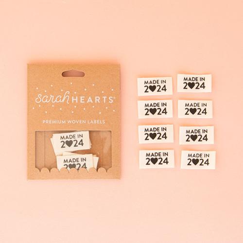 Sarah Hearts Made in 2024 labels