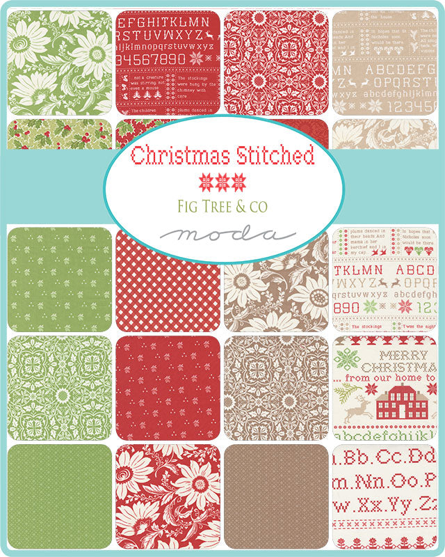 Christmas Stitched by Fig Tree for Moda Fabrics - Fat Eighth bundle