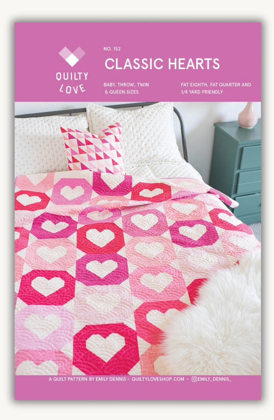 Classic Hearts PRINTED BOOKLET Quilt Pattern