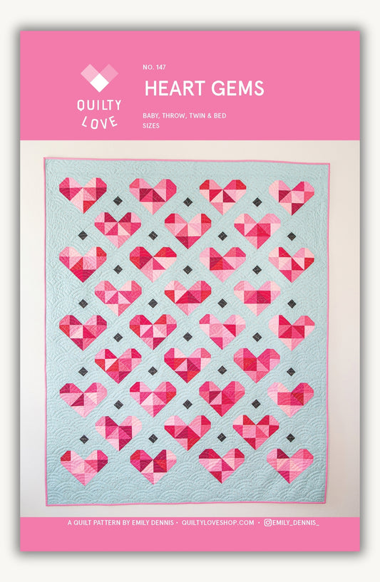 Heart Gems Quilt Pattern-PAPER pattern