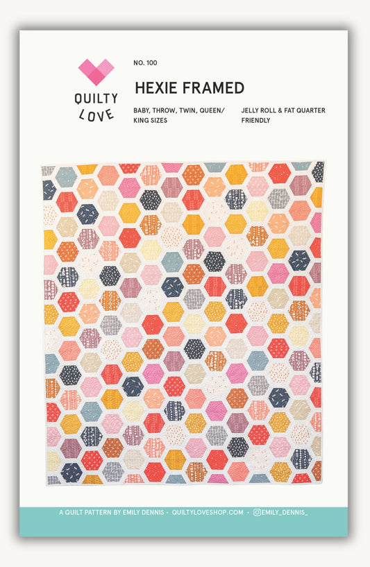 Hexie Framed PAPER Quilt Pattern