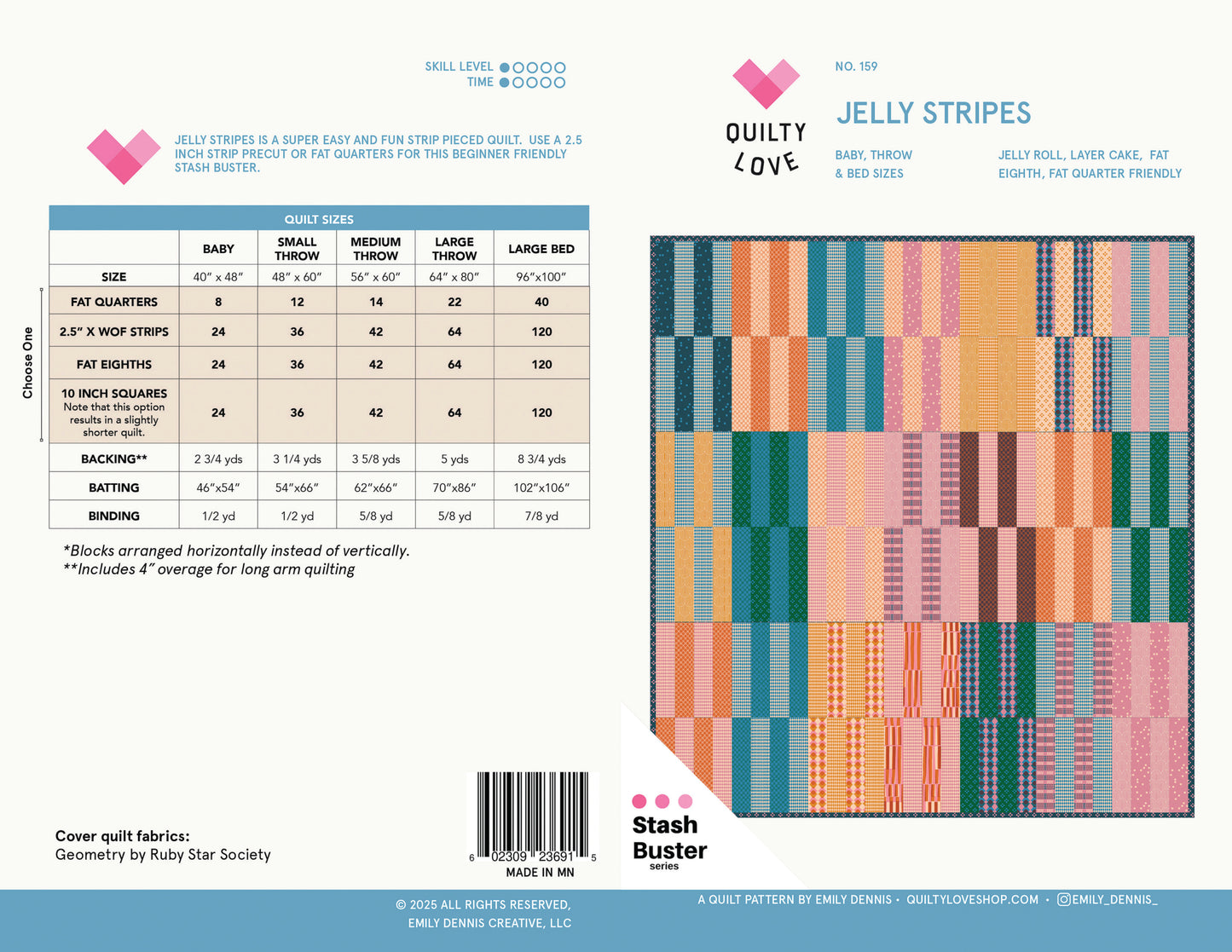 JELLY ROLL Quilt Bundle -Jelly Stripes, Happy Scallops & Lucky Log Cabins quilt pattern bundle - Automatic Download
