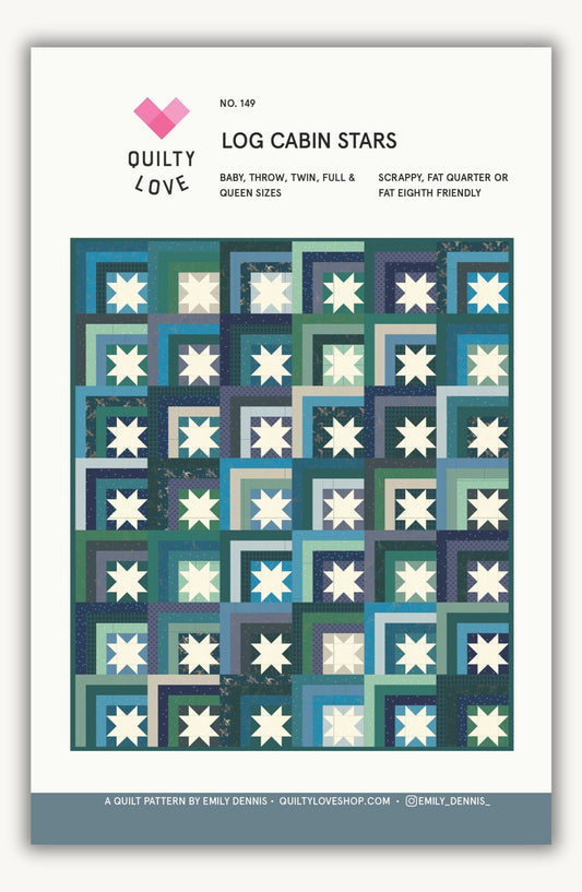 Log Cabin Stars-PRINTED PAPER PATTERN