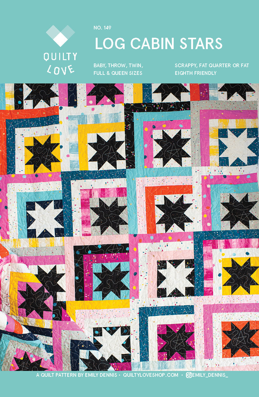 Log Cabin Stars-PRINTED PAPER PATTERN