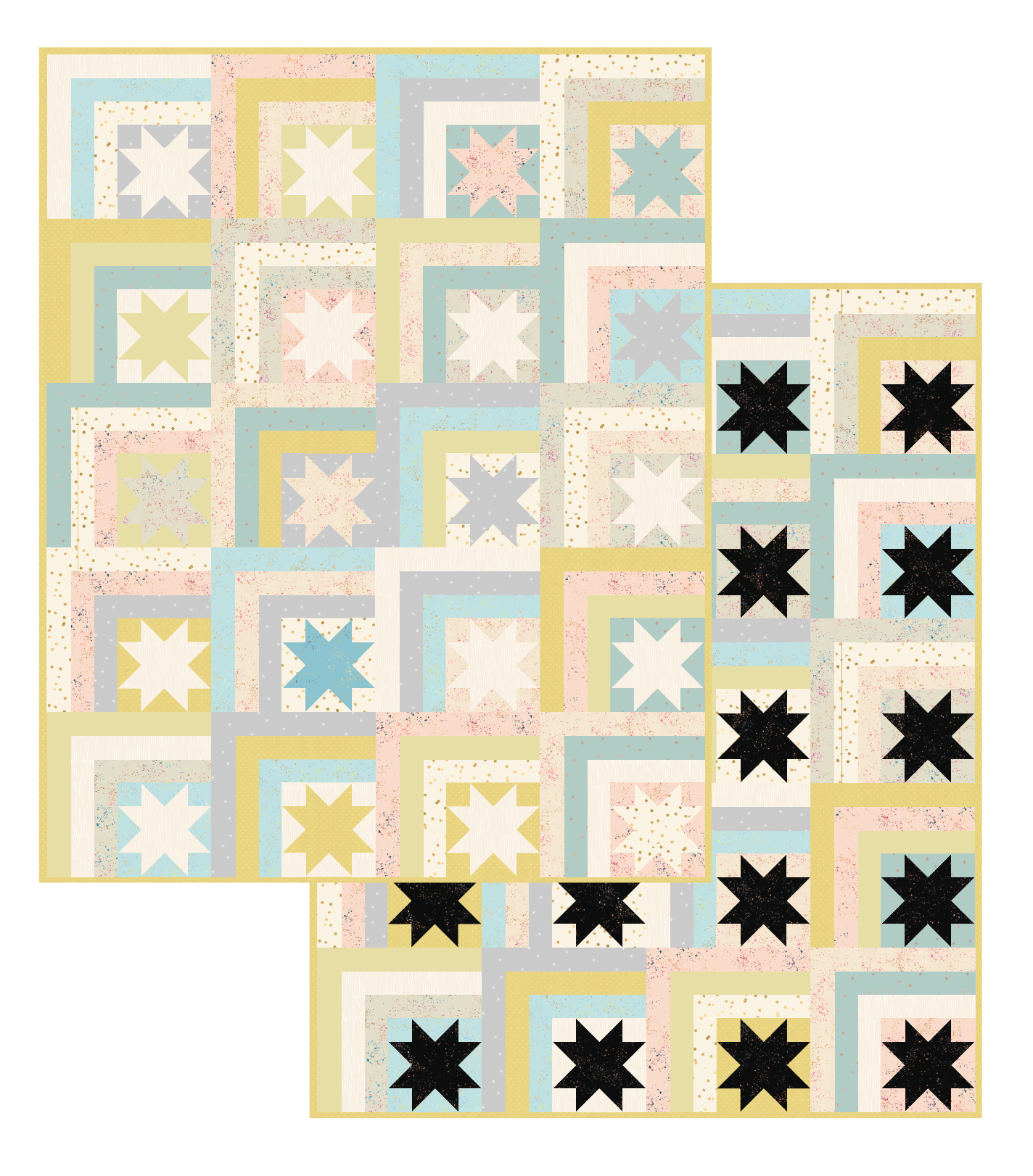 Log Cabin Stars Quilt Kit - Baby Size