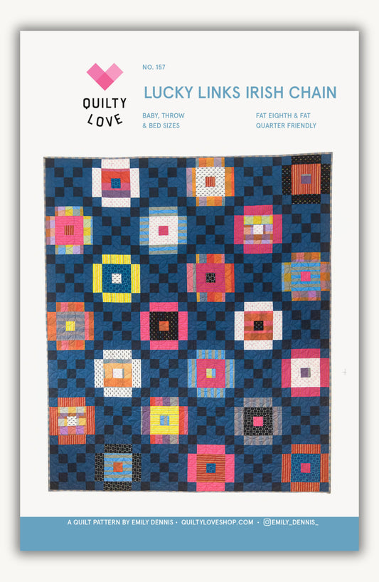Lucky Links Irish Chain PAPER Quilt Pattern - mailed booklet