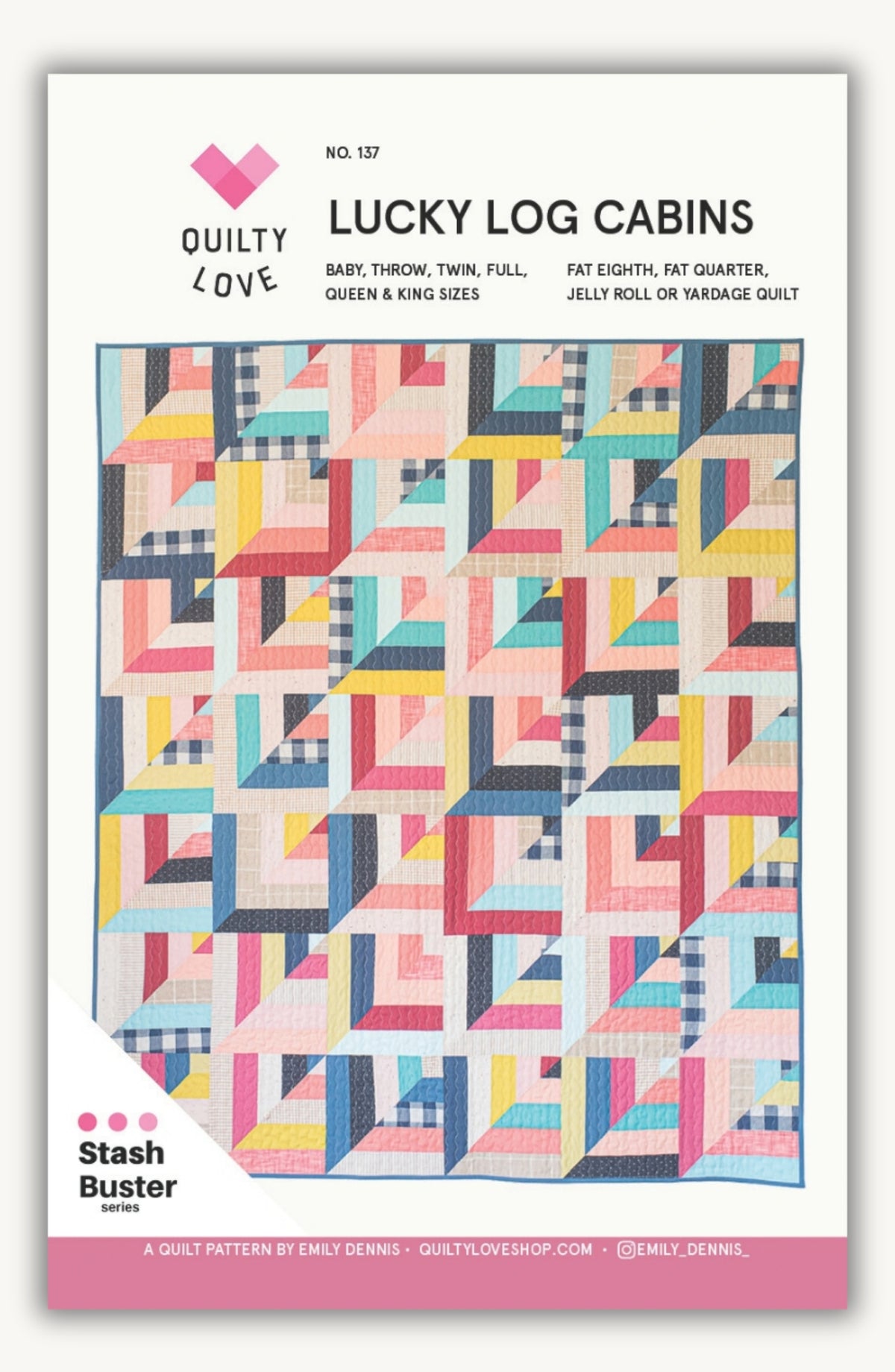 Lucky Log Cabins PAPER Quilt Pattern