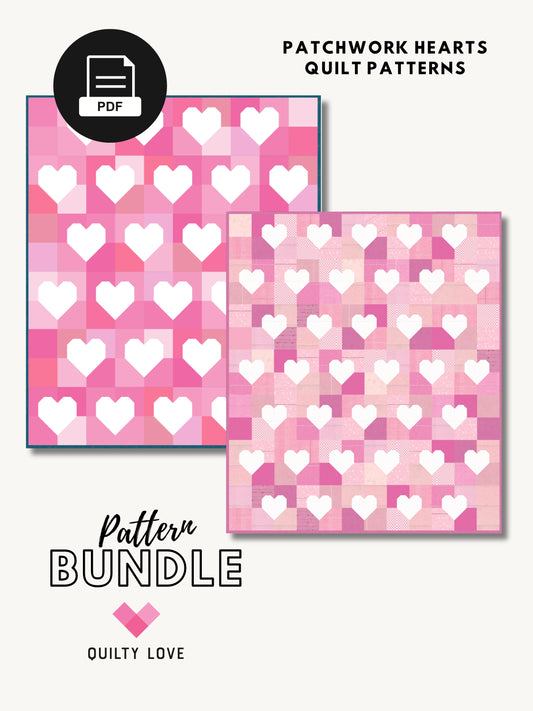 PATCHWORK HEARTS BUNDLE -  PDF quilt pattern bundle - Automatic Download