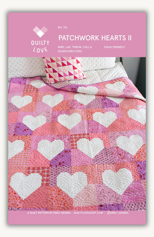 Patchwork Hearts II PRINTED Quilt Pattern