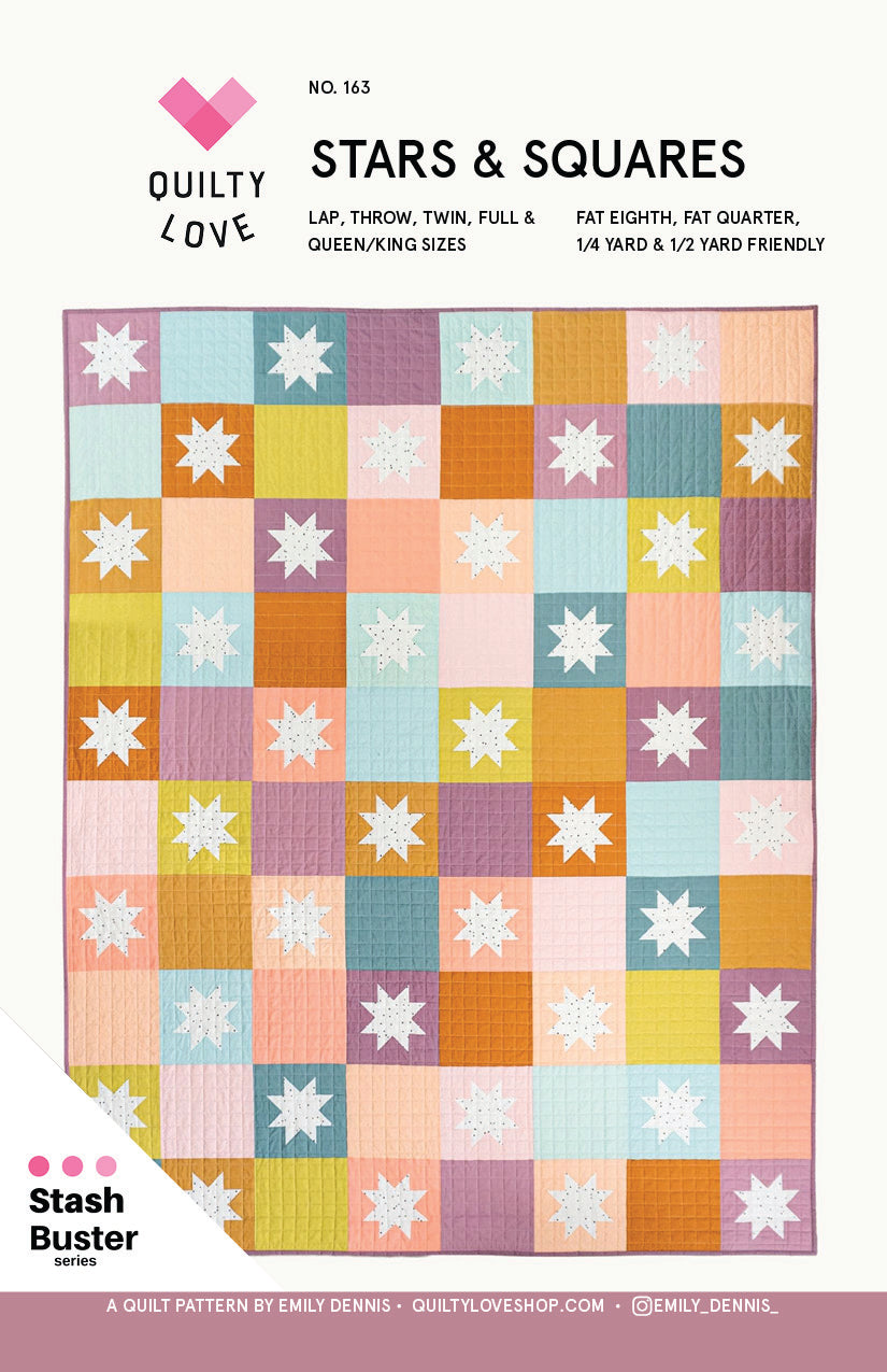 Stars and Squares PRINTED Quilt Pattern