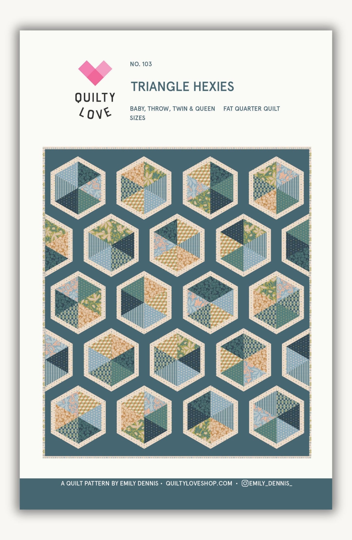 Triangle Hexies PAPER quilt pattern - 2nd edition