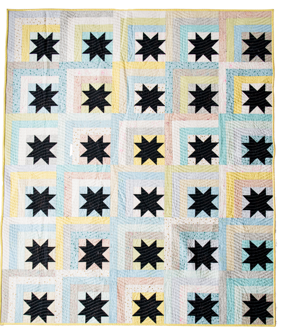 Log Cabin Stars Quilt Kit - Small Throw Size