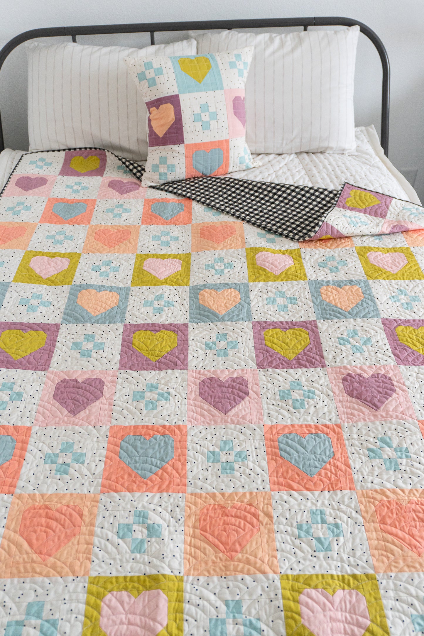 Cozy Checkered Hearts PAPER Quilt Pattern