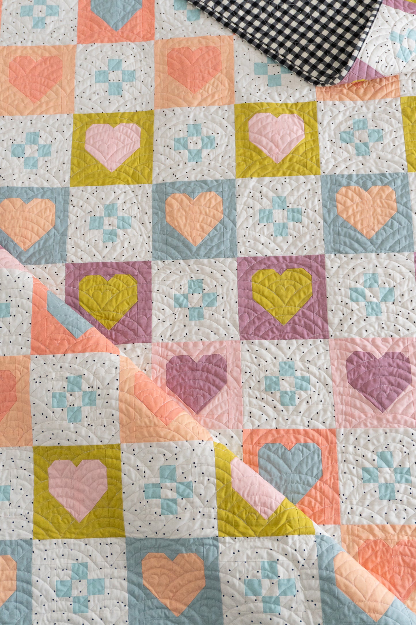 Cozy Checkered Hearts PAPER Quilt Pattern