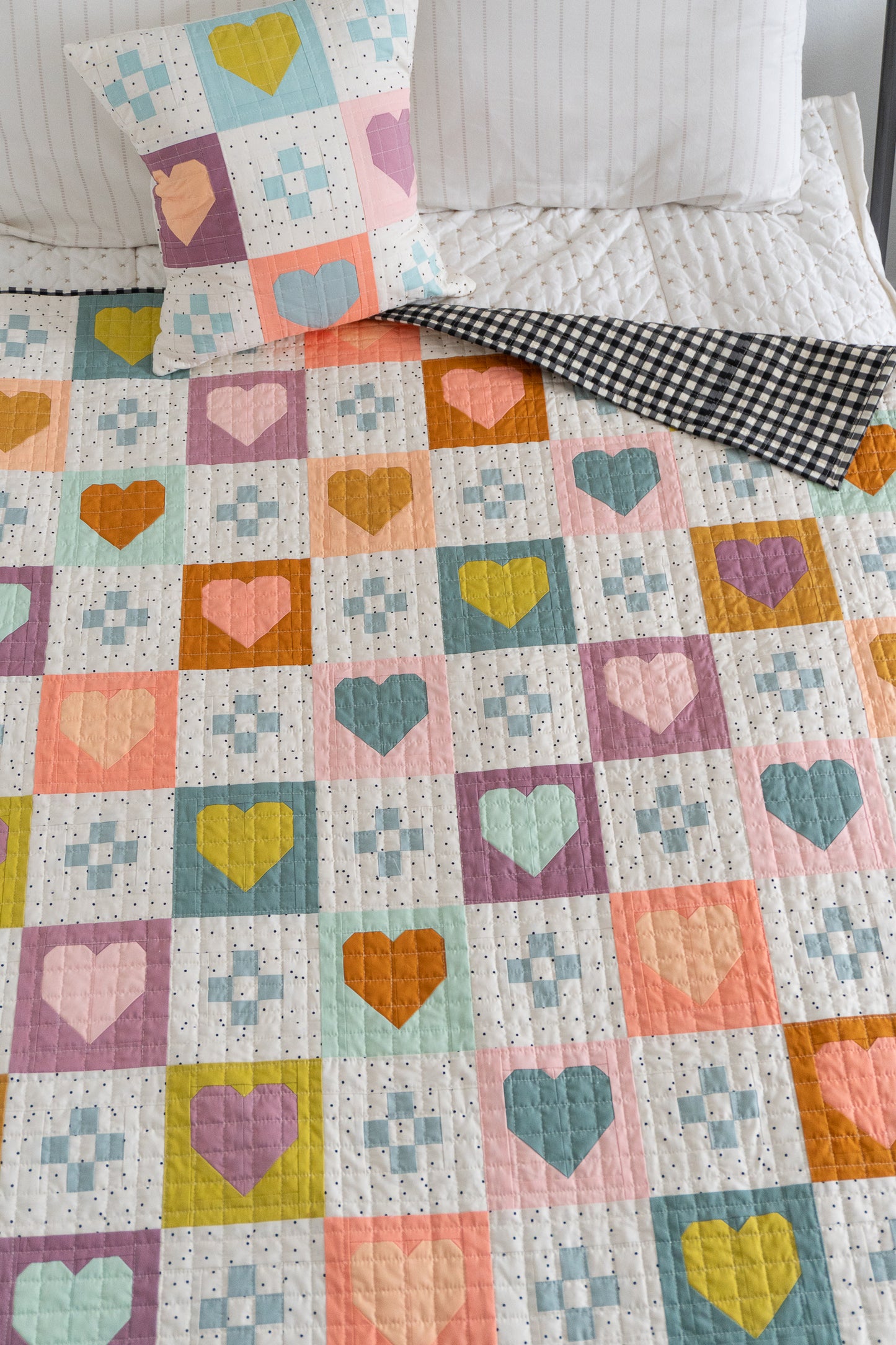 Cozy Checkered Hearts PDF Quilt Pattern-Automatic Download