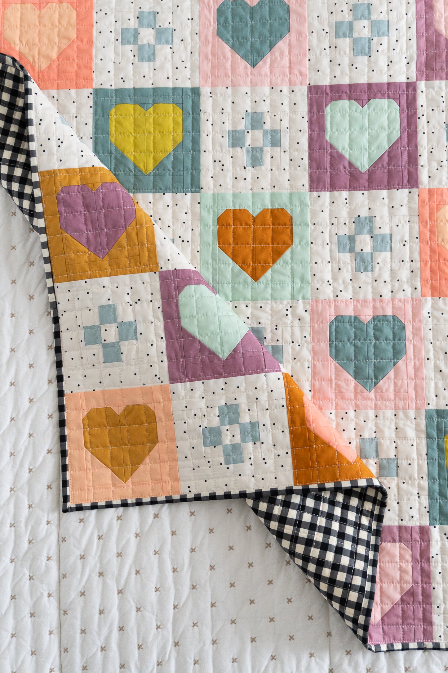 Cozy Checkered Hearts PDF Quilt Pattern-Automatic Download